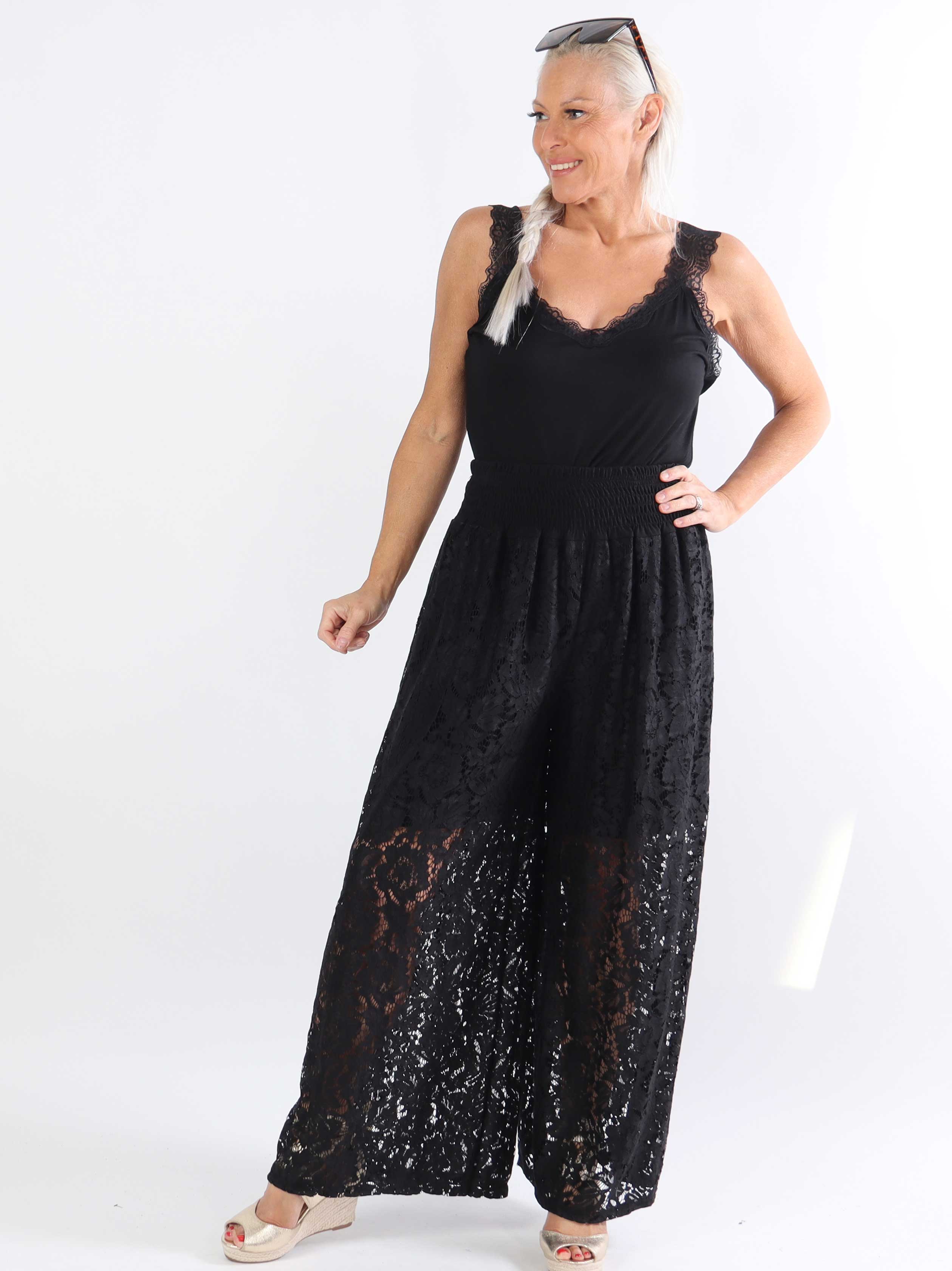 Valencia - Søde elastiske plus size blondebukser